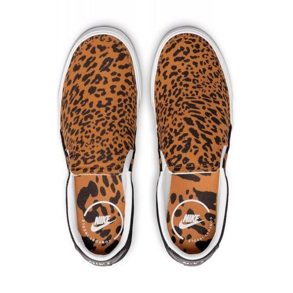 New! NIKE Women's Court Legacy Leopard Print Slip-on Sneakers Shoes Brown 6 - Picture 2 of 10